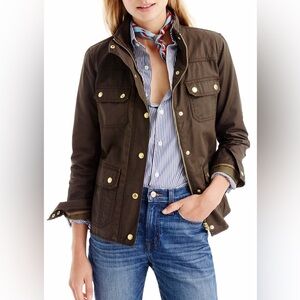 J. Crew Factory Women’s Dark Brown Utility Jacket Size Petite Large